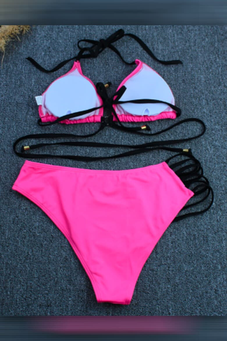 EFAYN.RO Costum de baie dama 2 piese sutien reglabil slip talie inalta brazilian cu scobitura EFAYN - Pled.ro