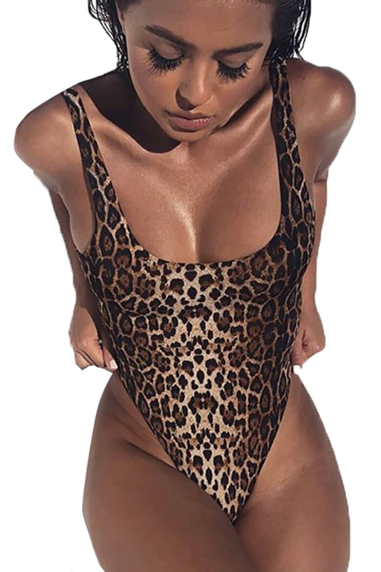 EFAYN.RO Costum de baie dama o piesa animal print chilot brazilian decolteu rotund spate gol EFAYN - Pled.ro