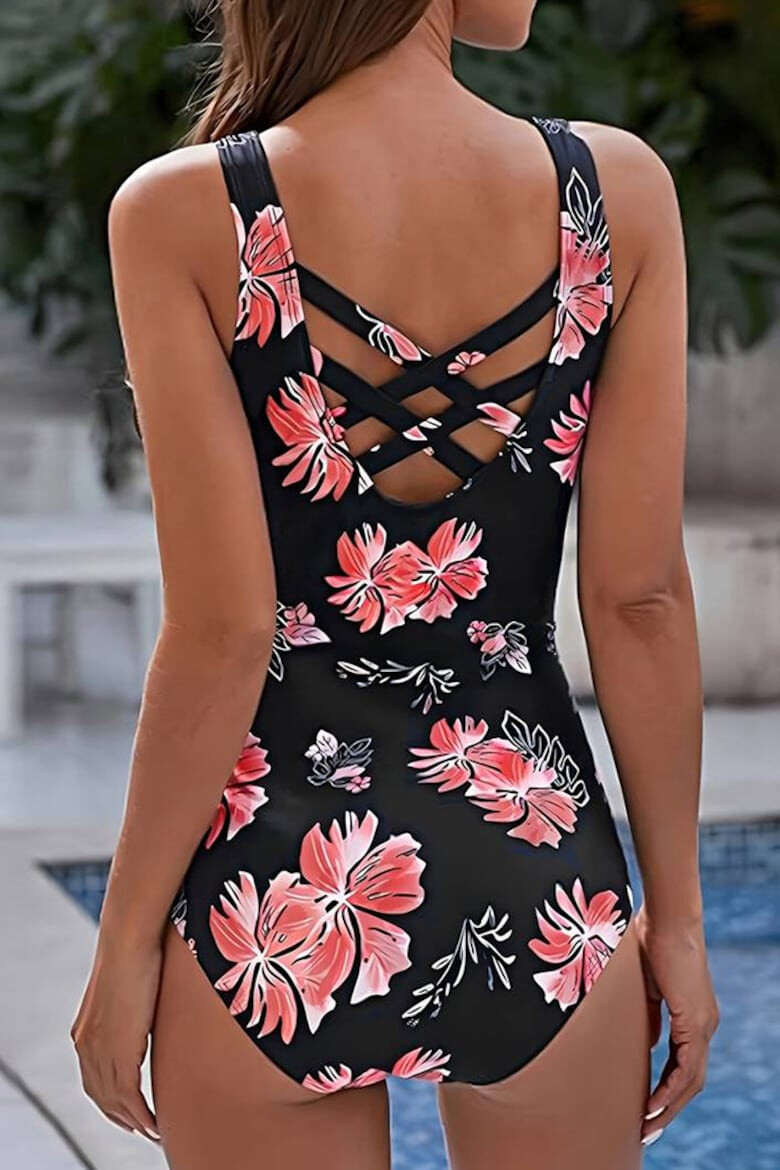 EFAYN.RO Costum de baie dama o piesa model clasic cu imprimeu floral tematica I love summer fashion EFAYN - Pled.ro