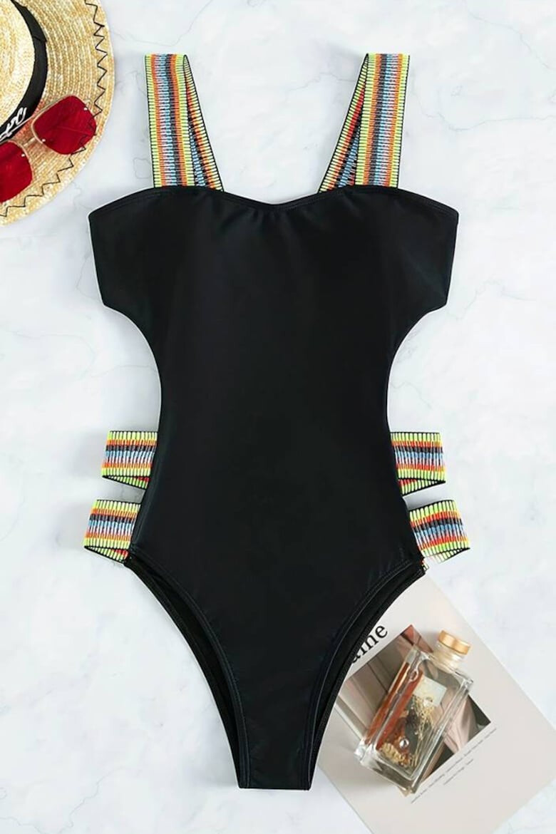 EFAYN.RO Costum de baie dama o piesa model cu decupaje provocatoare chilot decupaj clasic bretele colorate tematica sexy summer EFAYN - Pled.ro