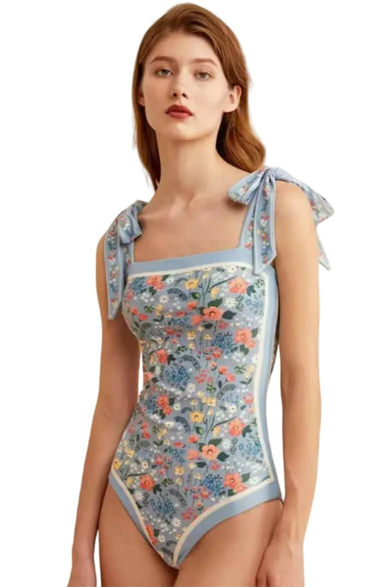 EFAYN.RO Costum de baie dama o piesa model floral delicat prindere cu bretele late pe umeri EFAYN - Pled.ro