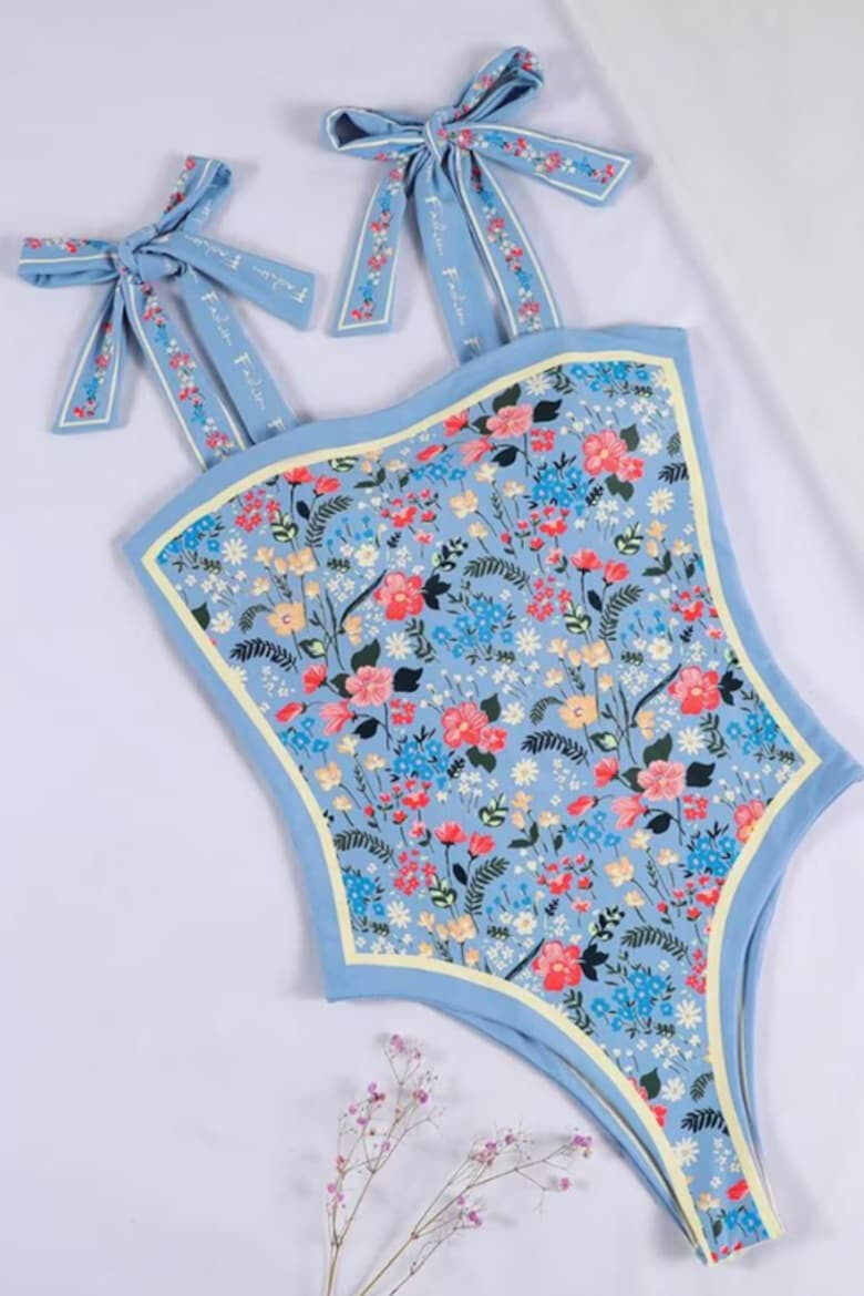 EFAYN.RO Costum de baie dama o piesa model floral delicat prindere cu bretele late pe umeri EFAYN - Pled.ro