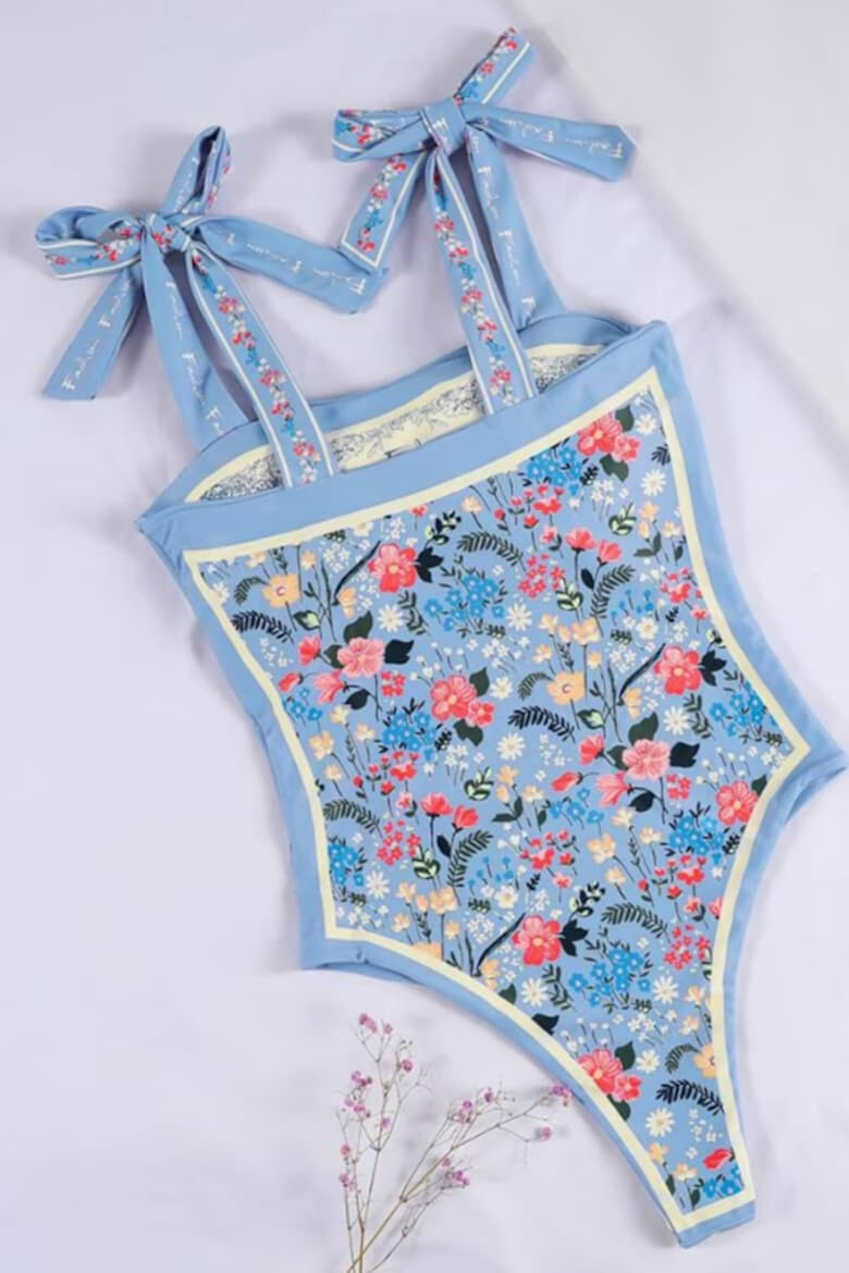 EFAYN.RO Costum de baie dama o piesa model floral delicat prindere cu bretele late pe umeri EFAYN - Pled.ro