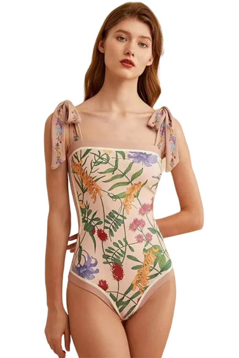 EFAYN.RO Costum de baie dama o piesa model floral delicat prindere cu bretele late pe umeri EFAYN - Pled.ro