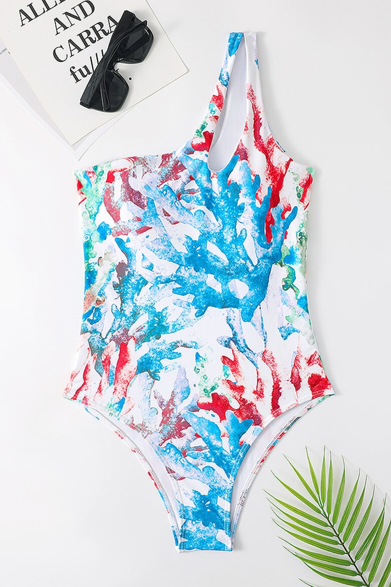 EFAYN.RO Costum de baie dama o piesa model happy summer wild splash prindere fixa pe un umar EFAYN - Pled.ro