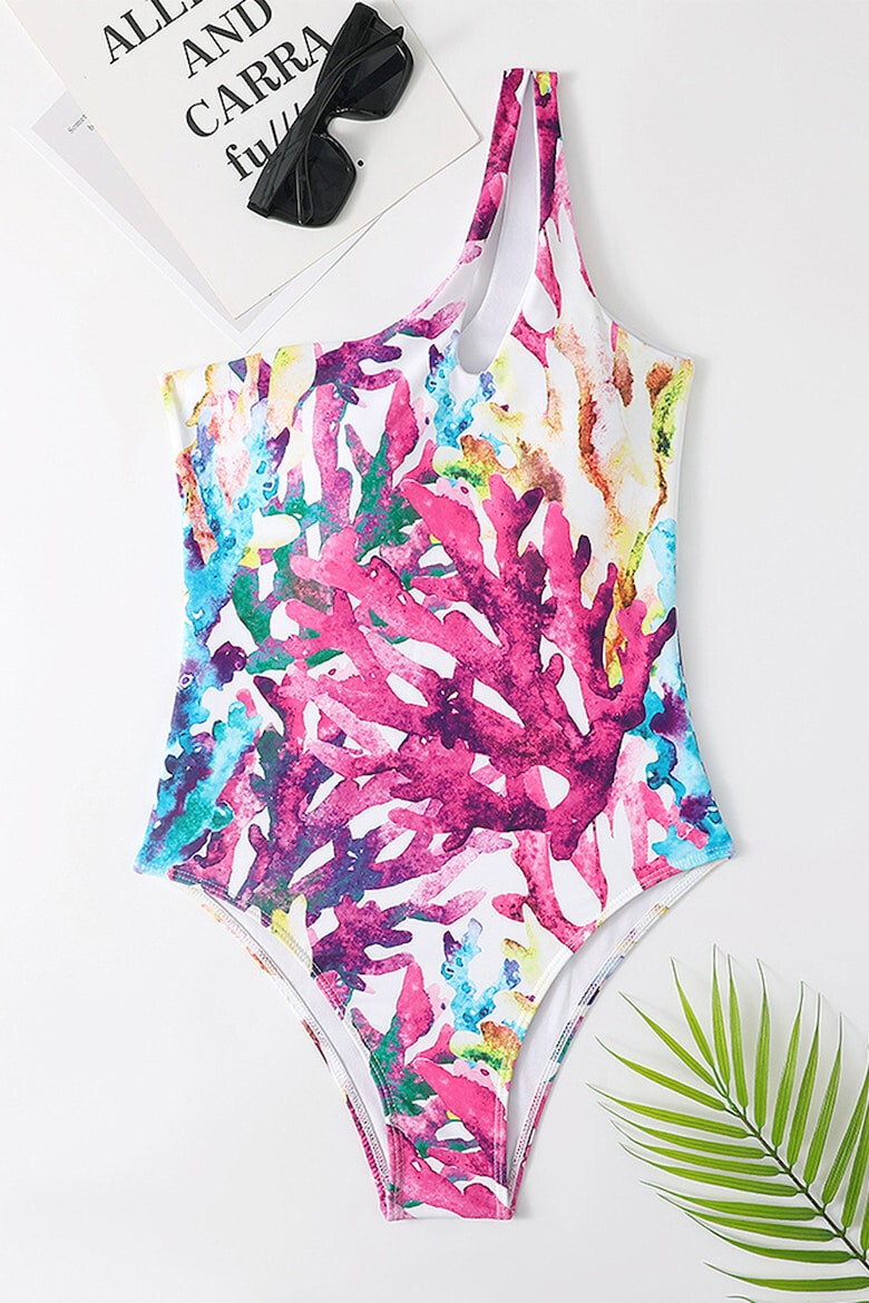 EFAYN.RO Costum de baie dama o piesa model happy summer wild splash prindere fixa pe un umar EFAYN - Pled.ro