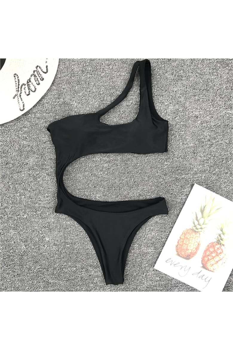 EFAYN.RO Costum de baie dama o piesa slip tanga si sutien cu prindere pe un umar ® - Pled.ro