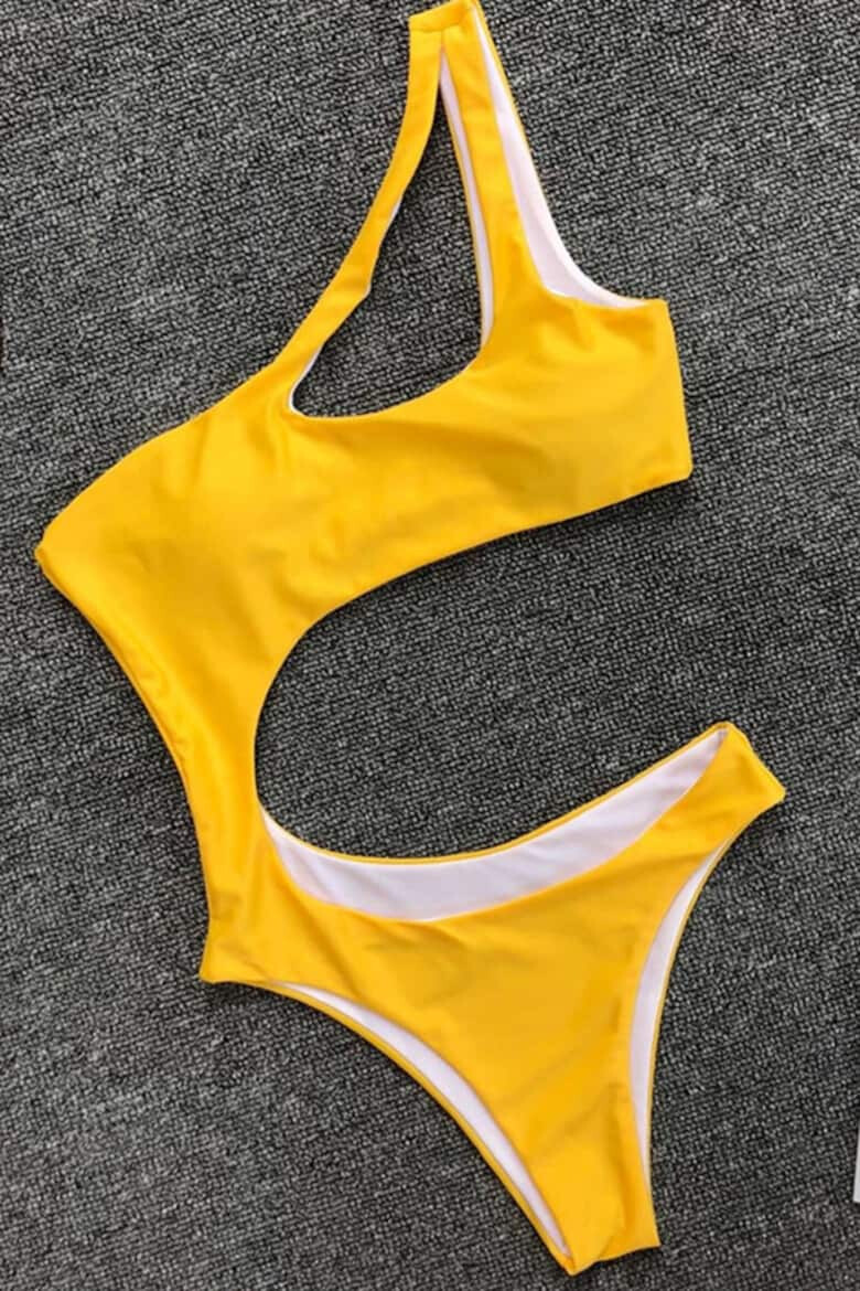 EFAYN.RO Costum de baie dama o piesa slip tanga si sutien cu prindere pe un umar ® - Pled.ro