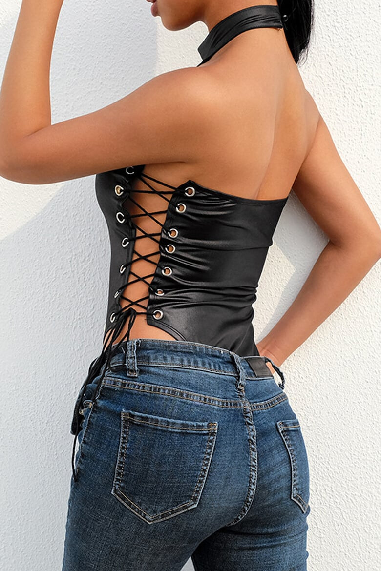 EFAYN.RO Lenjerie sexy dama body incitant reglabil pe parti model tip corset EFAYN - Pled.ro