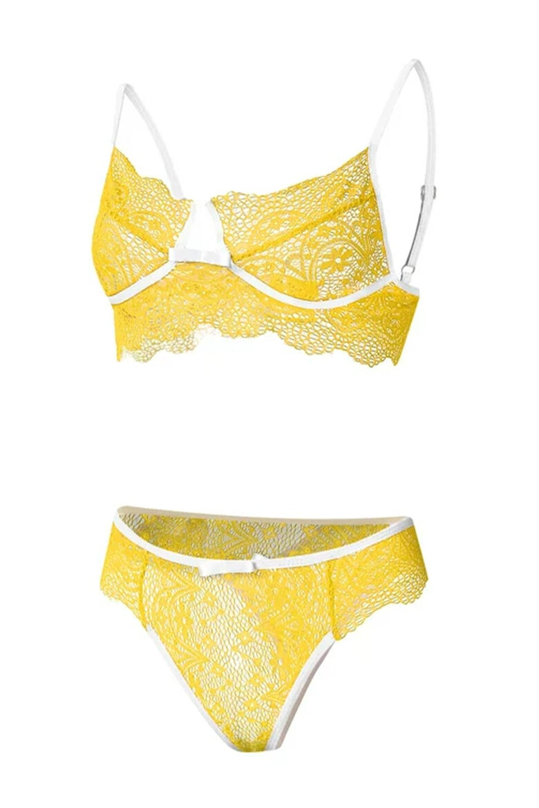 EFAYN.RO Lenjerie sexy dama set 2 piese sutien si chilot model contrast cu intaritura pe margine EFAYN - Pled.ro