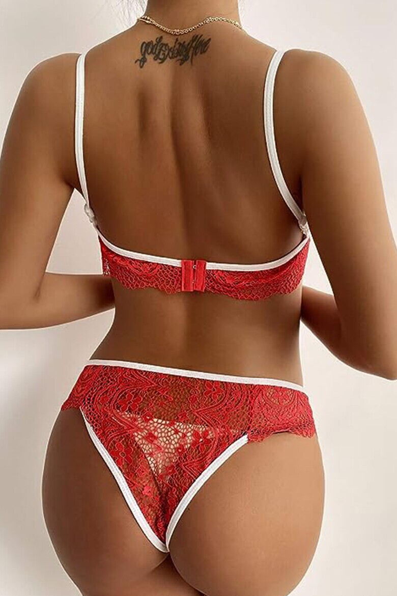 EFAYN.RO Lenjerie sexy dama set 2 piese sutien si chilot model contrast cu intaritura pe margine EFAYN - Pled.ro