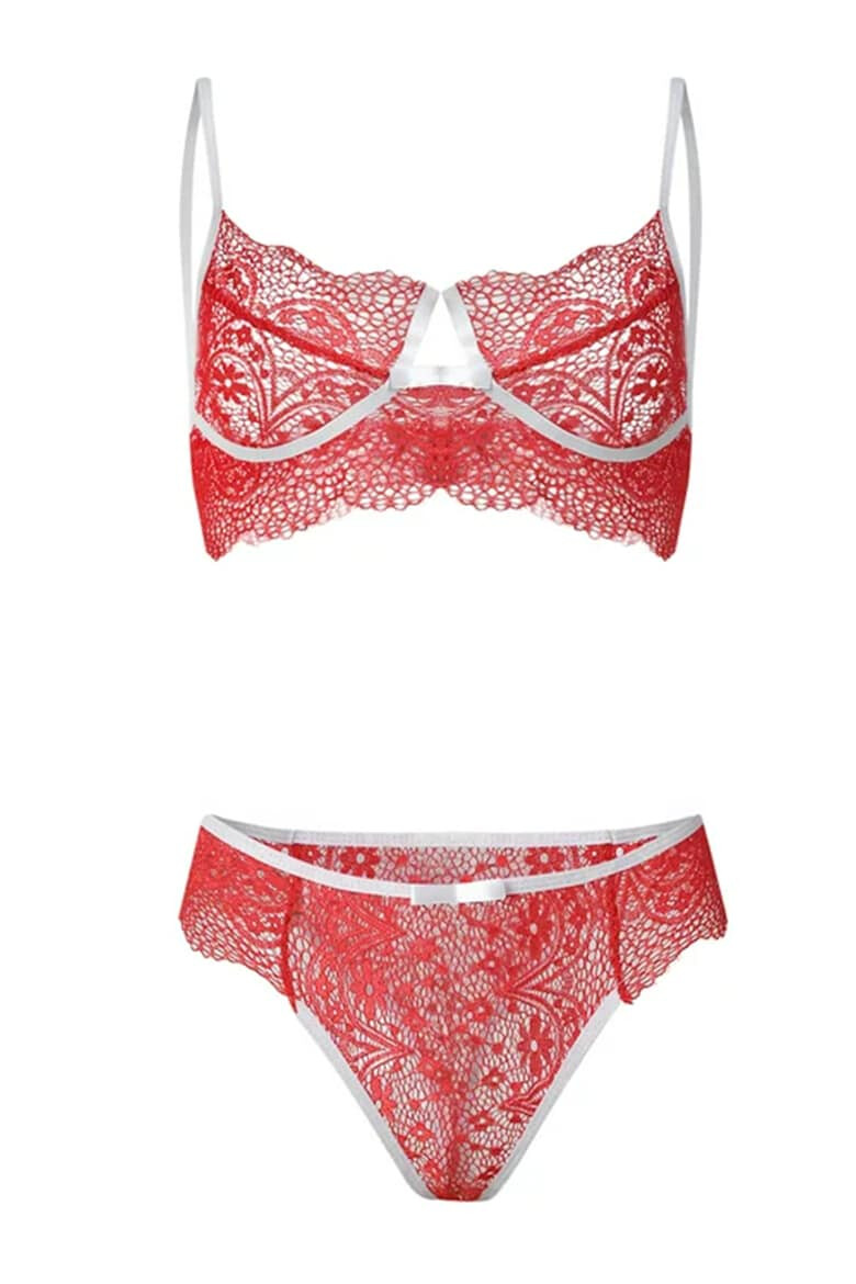 EFAYN.RO Lenjerie sexy dama set 2 piese sutien si chilot model contrast cu intaritura pe margine EFAYN - Pled.ro