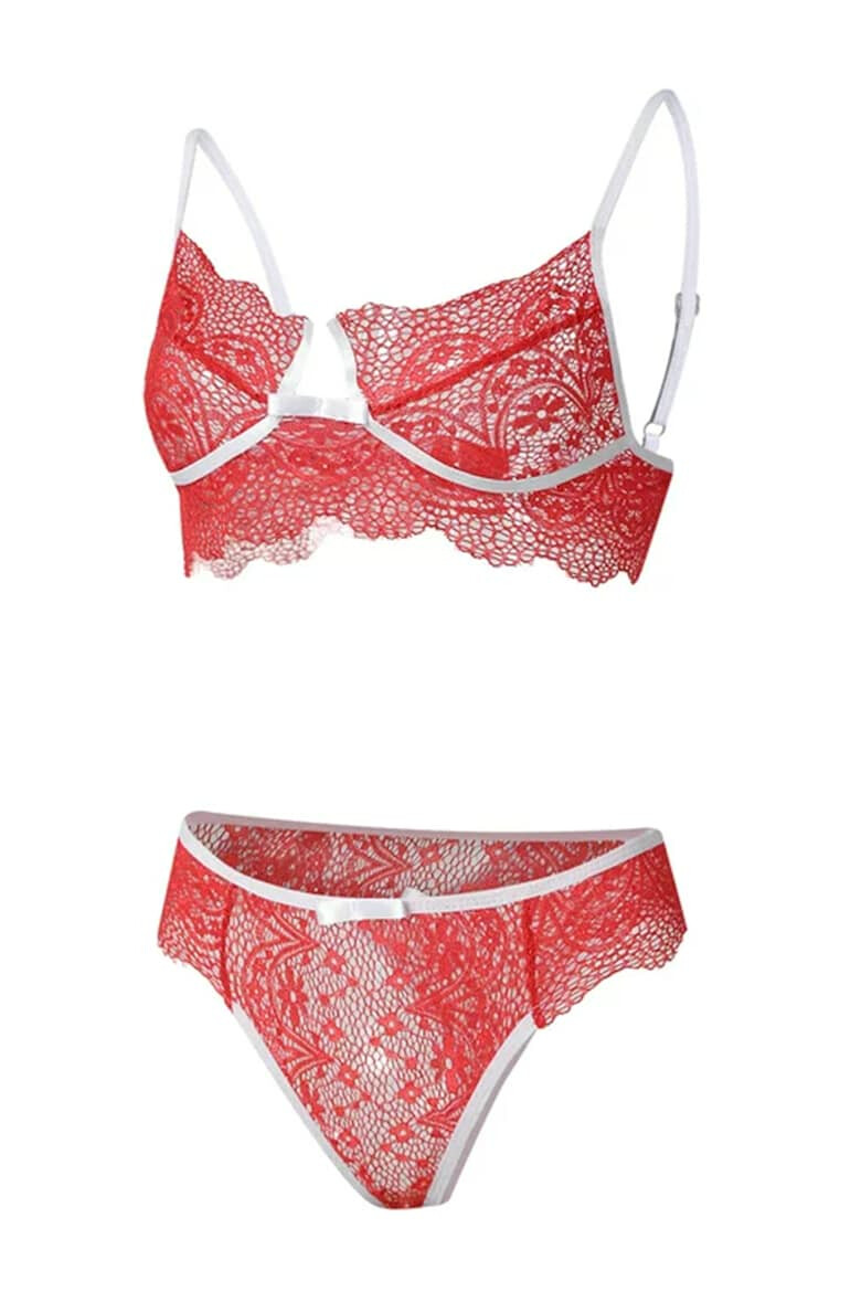 EFAYN.RO Lenjerie sexy dama set 2 piese sutien si chilot model contrast cu intaritura pe margine EFAYN - Pled.ro