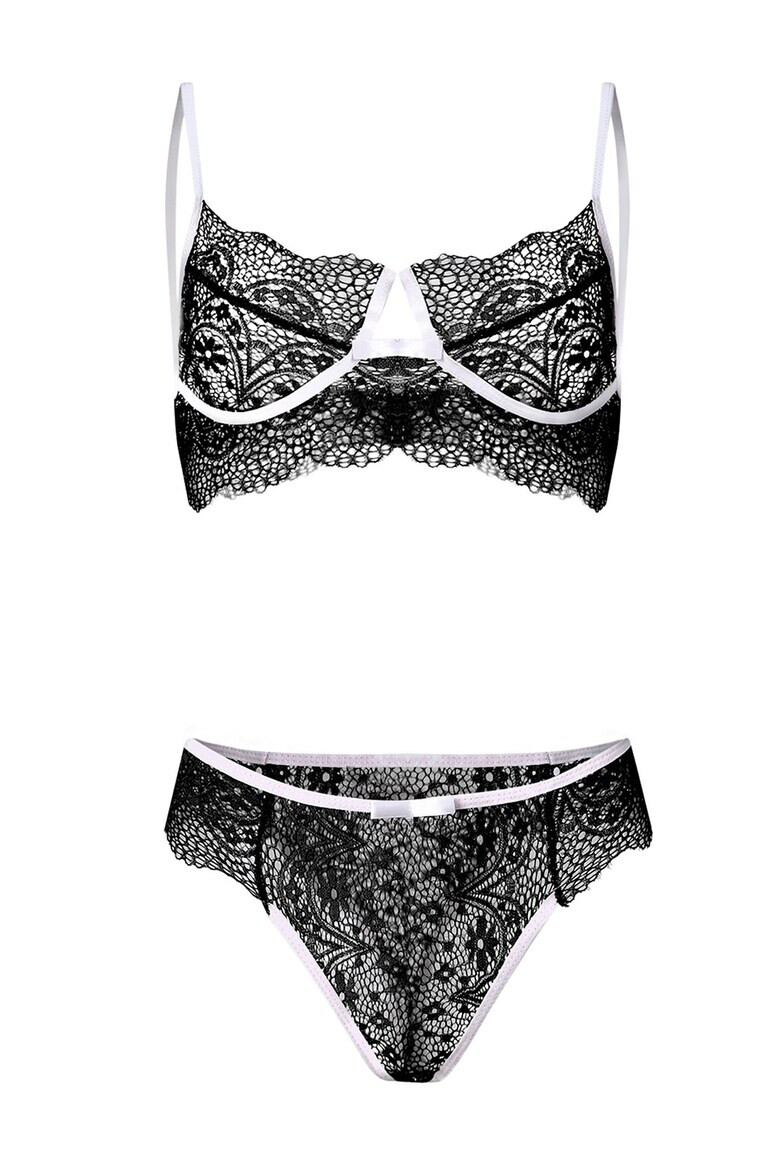 EFAYN.RO Lenjerie sexy dama set 2 piese sutien si chilot model contrast cu intaritura pe margine EFAYN - Pled.ro