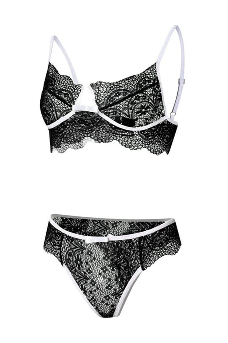 EFAYN.RO Lenjerie sexy dama set 2 piese sutien si chilot model contrast cu intaritura pe margine EFAYN - Pled.ro