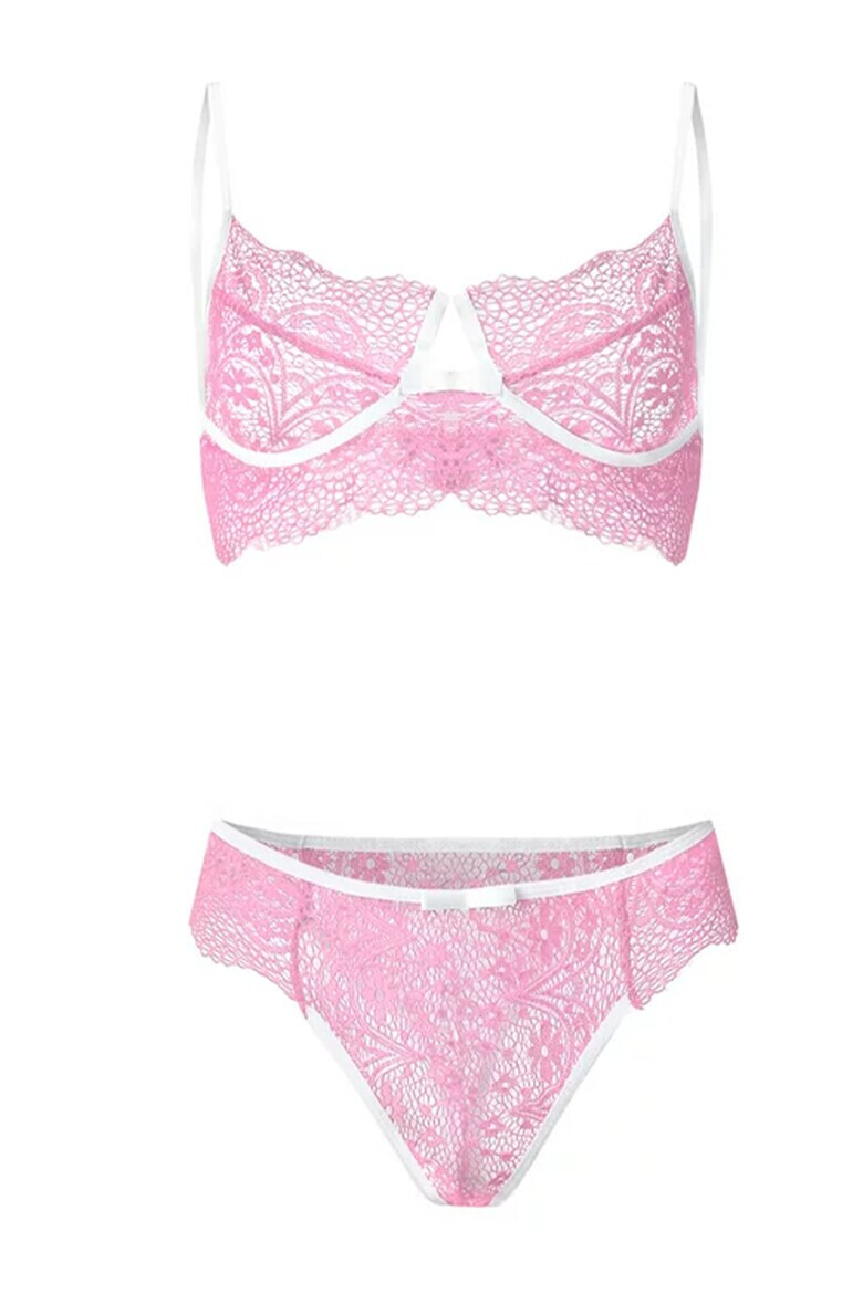 EFAYN.RO Lenjerie sexy dama set 2 piese sutien si chilot model contrast cu intaritura pe margine EFAYN - Pled.ro