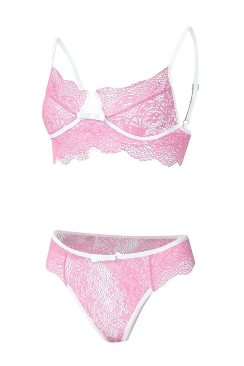 EFAYN.RO Lenjerie sexy dama set 2 piese sutien si chilot model contrast cu intaritura pe margine EFAYN - Pled.ro