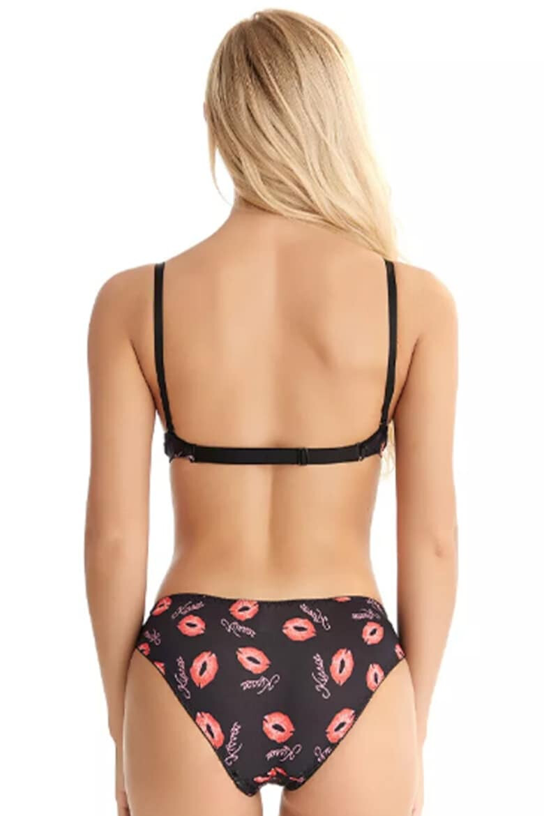 EFAYN.RO Lenjerie sexy set din 2 piese sutien si chilot clasic cu imprimeu buze EFAYN - Pled.ro