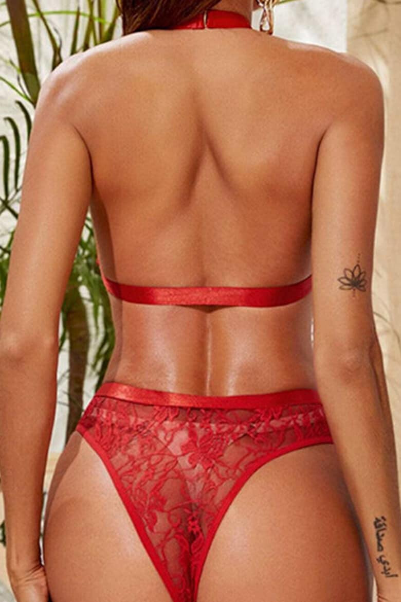 EFAYN.RO Lenjerie sexy set din 2 piese sutien si chilot talie inalta cu accesoriu inimioara EFAYN - Pled.ro