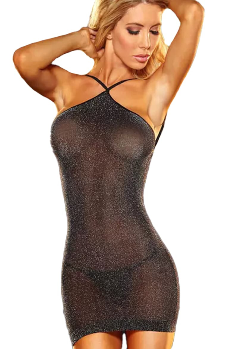 EFAYN.RO Lenjerie sexy tip rochie elastica scurta negru marime universala EFAYN - Pled.ro