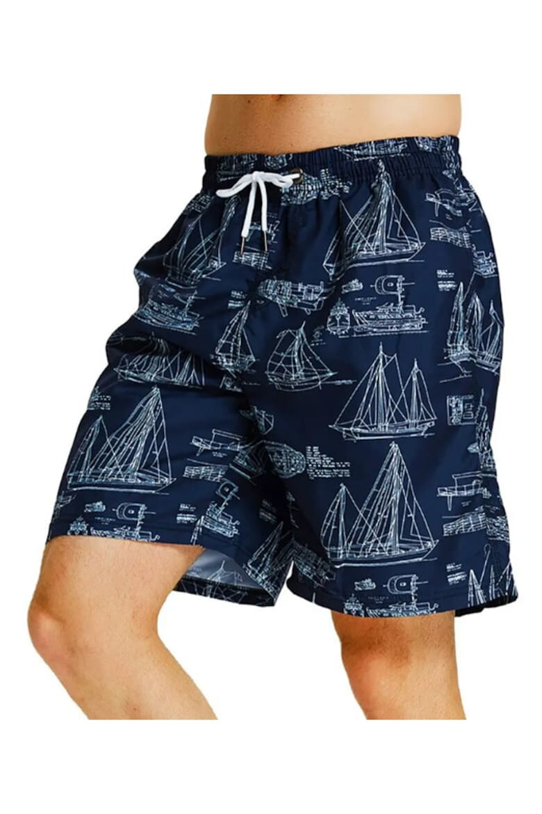 EFAYN.RO Pantaloni scurti de baie tip sort barbati imprimeu barci sailing model sailing life uscare rapida EFAYN - Pled.ro