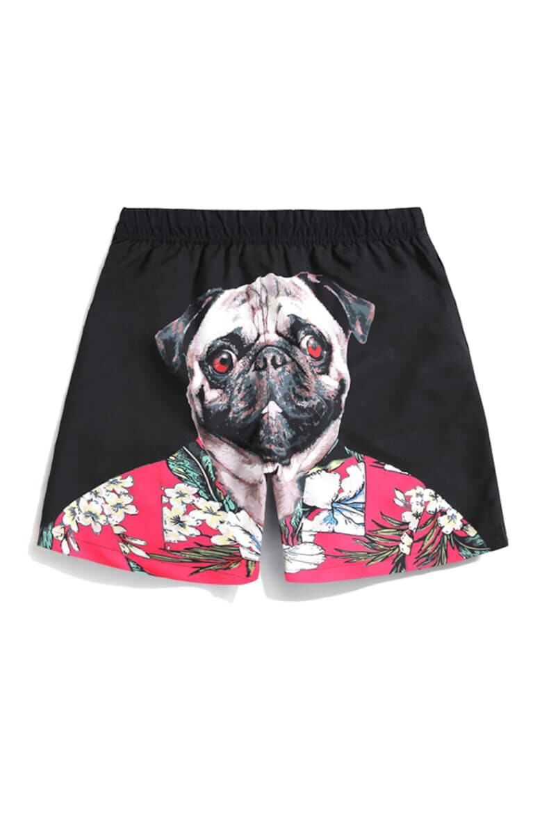 EFAYN.RO Pantaloni scurti de baie tip sort barbati imprimeu pug haios model cool animal summer uscare rapida EFAYN - Pled.ro