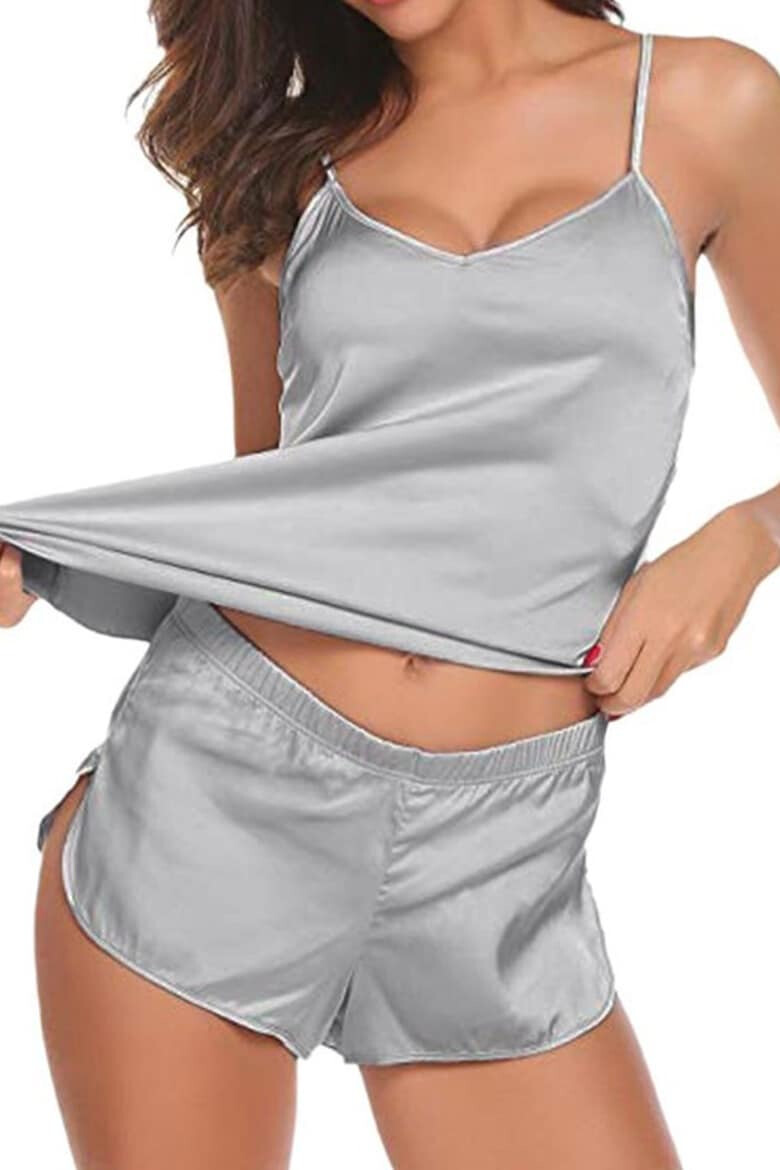 EFAYN.RO Pijama sexy dama set 2 piese top cu bretele si pantaloni scurti model chic casual EFAYN - Pled.ro