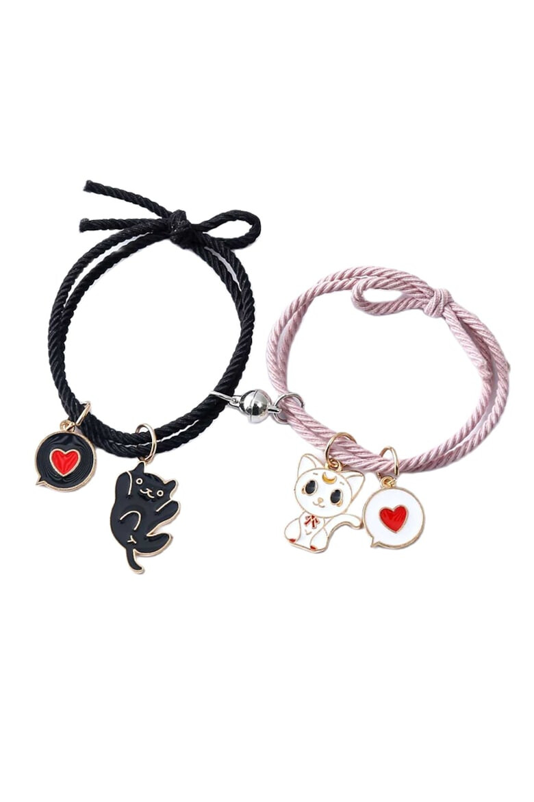 EFAYN.RO Set bratari cu magnet tip sfoara model pisici jucause cu accesorii inimioara unisex EFAYN - Pled.ro