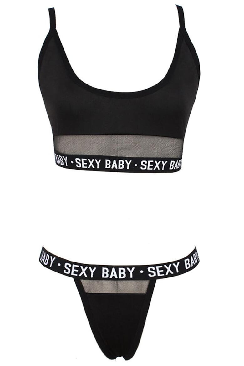 EFAYN.RO Set lenjerie sexy 2 piese print sexy baby bustiera si chilot tanga EFAYN RO - Pled.ro