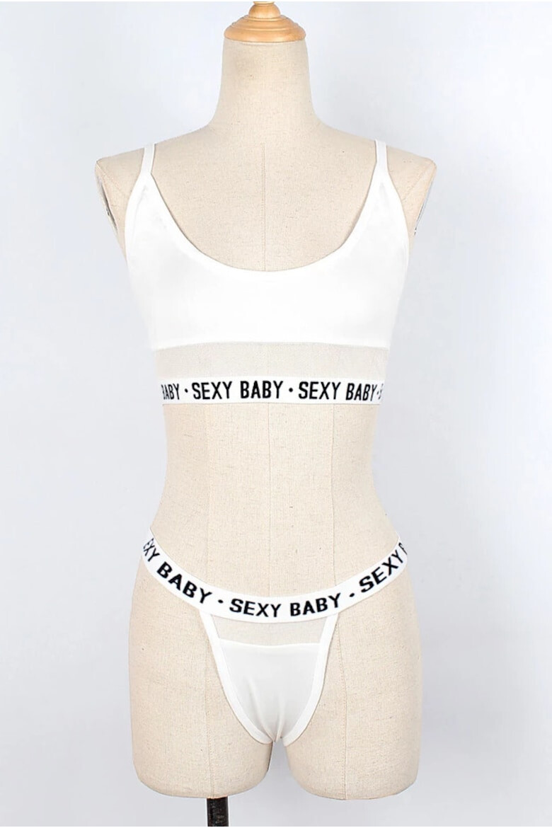 EFAYN.RO Set lenjerie sexy 2 piese print sexy baby bustiera si chilot tanga EFAYN RO - Pled.ro