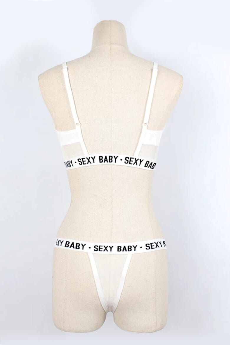 EFAYN.RO Set lenjerie sexy 2 piese print sexy baby bustiera si chilot tanga EFAYN RO - Pled.ro