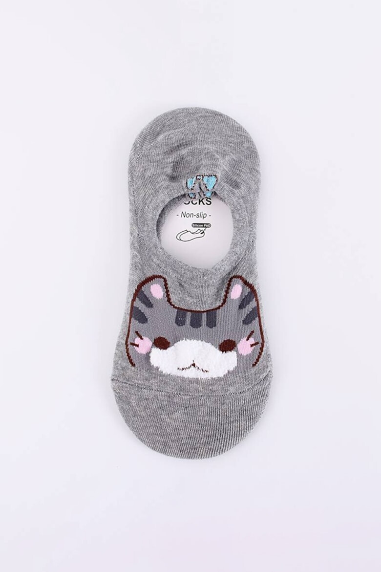 EFAYN.RO Sosete dama set 5 perechi model scurt cu imprimeu animalute simpatice tematica I love cute cats non – slip EFAYN - Pled.ro