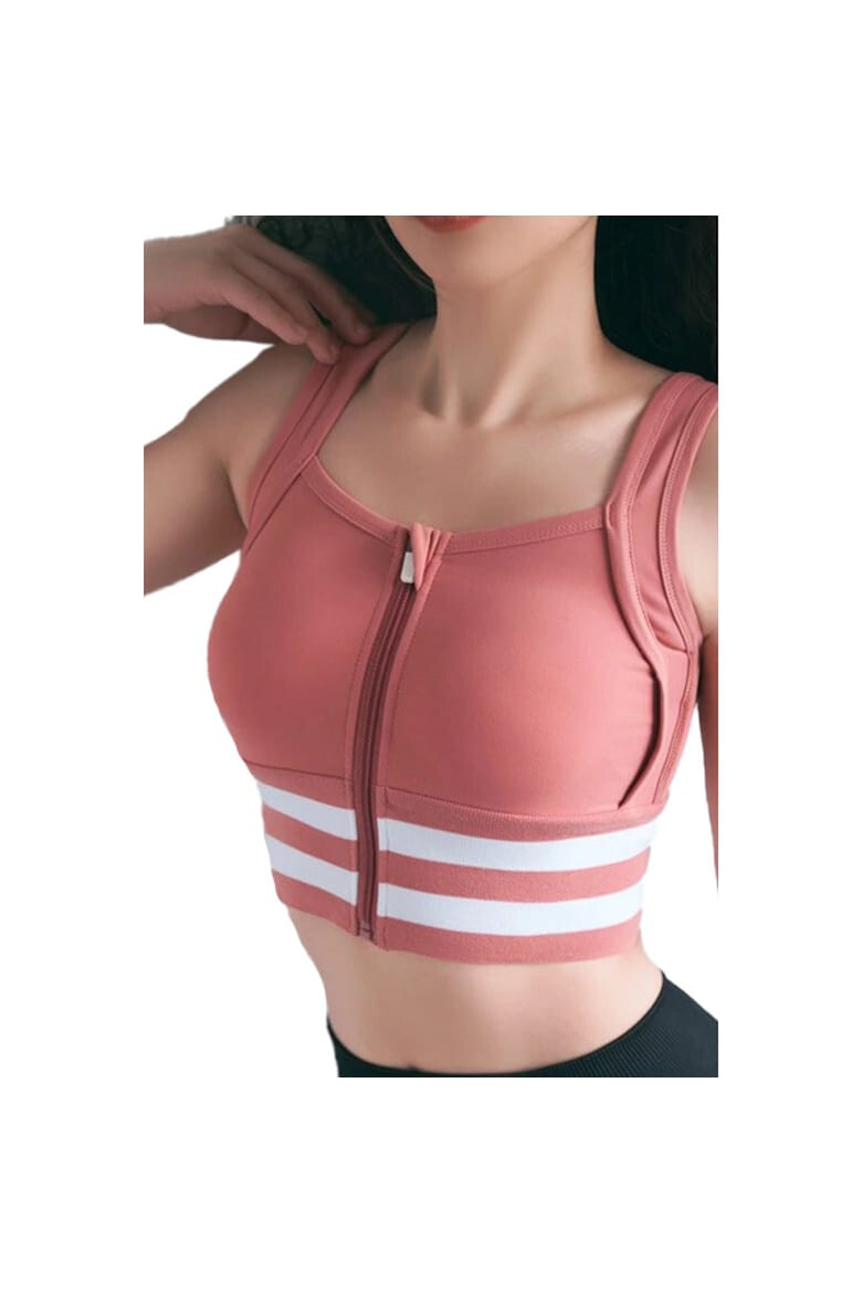 EFAYN.RO Vesta fitness dama din spandex efect de sauna cu fermoar EFAYN RO Roz - Pled.ro