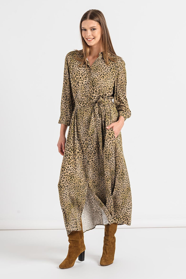 ELENA MIRÒ Rochie-camasa cu animal print - Pled.ro