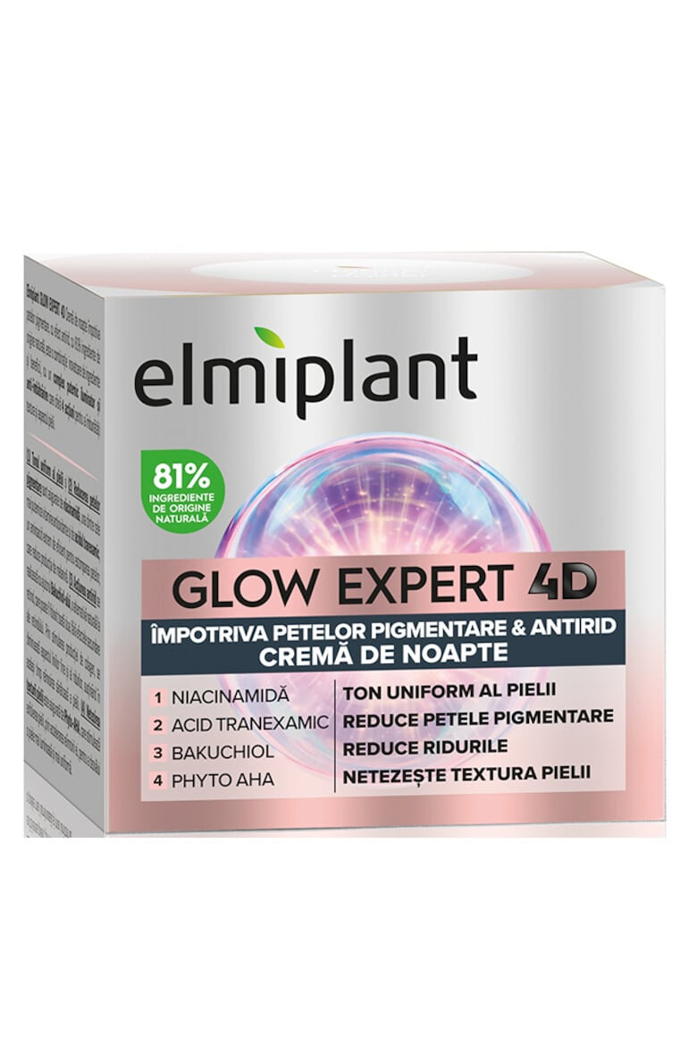 Elmiplant Crema de noapte Glow Expert 4D impotriva petelor pigmentare antirid cu Niacinamida si Bakuchiol 50 ml - Pled.ro