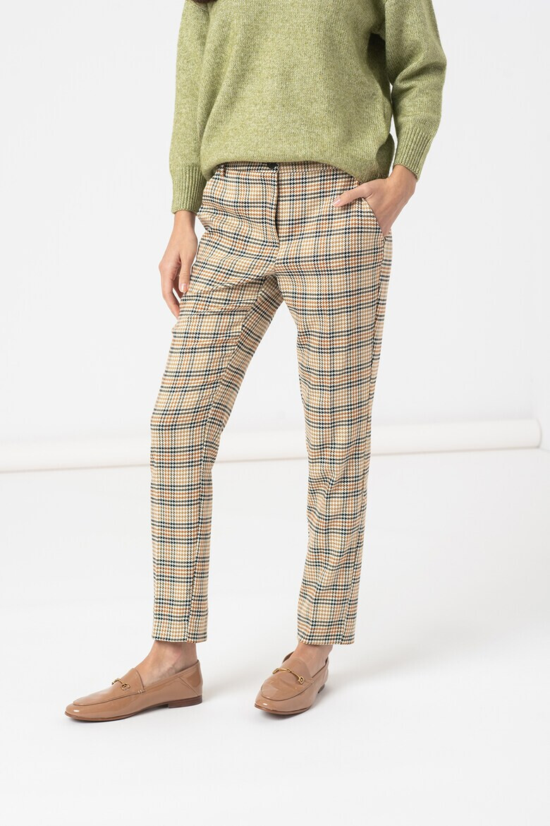 EMME Pantaloni cu imprimeu houndstooth si buzunare oblice Indu - Pled.ro