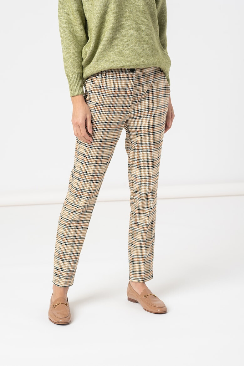 EMME Pantaloni cu imprimeu houndstooth si buzunare oblice Indu - Pled.ro