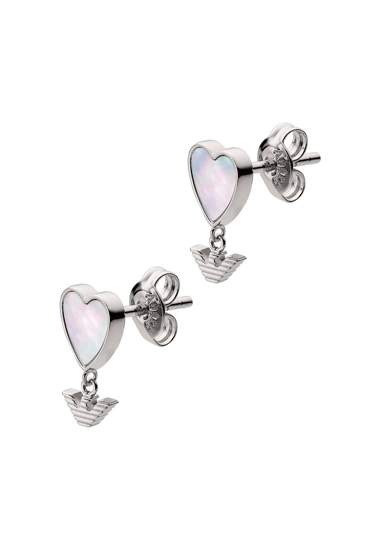 Emporio Armani Cercei in forma de inima cu tija si Mother of Pearl - Pled.ro