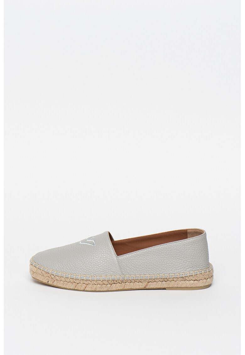 Emporio Armani Espadrile din piele cu logo brodat - Pled.ro