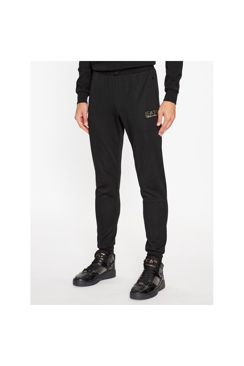 Emporio Armani Pantaloni sport barbati 78140 Negru Poliester - Pled.ro