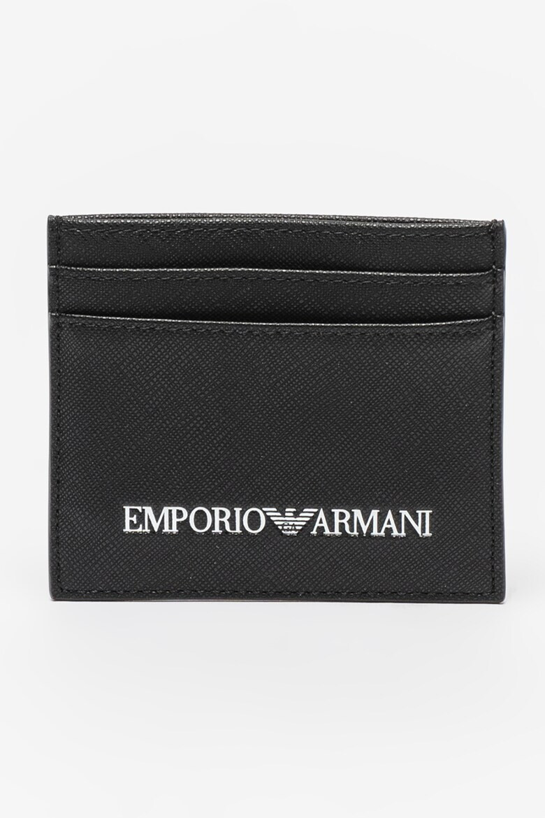 Emporio Armani Portcart de piele saffiano cu imprimeu logo - Pled.ro