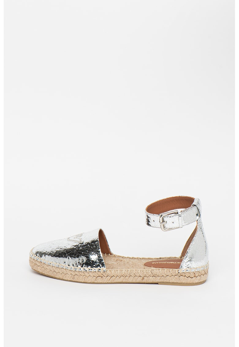 Emporio Armani Sandale tip espadrile de piele - Pled.ro