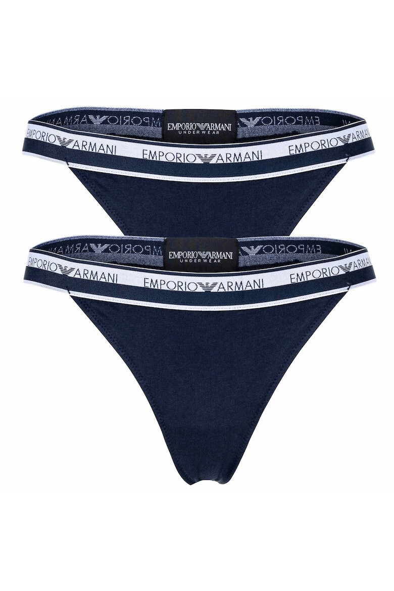 Emporio Armani Set de chiloti tanga cu banda logo in talie - 2 perechi - Pled.ro