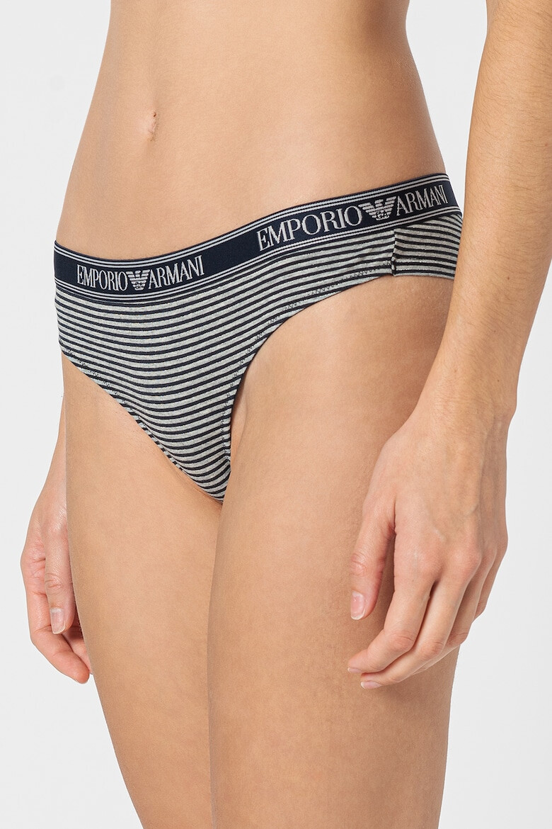 Emporio Armani Underwear Set de chiloti brazilieni cu banda cu imprimeu logo in talie - 2 perechi - Pled.ro