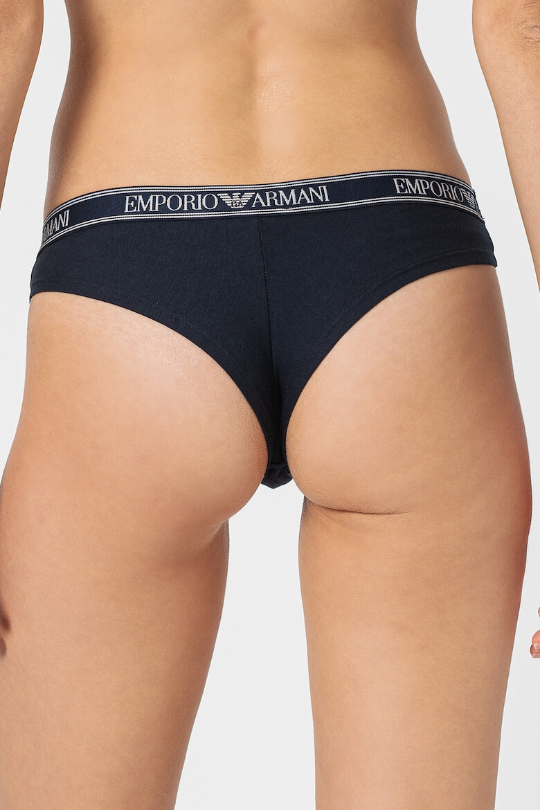 Emporio Armani Underwear Set de chiloti brazilieni cu banda cu imprimeu logo in talie - 2 perechi - Pled.ro