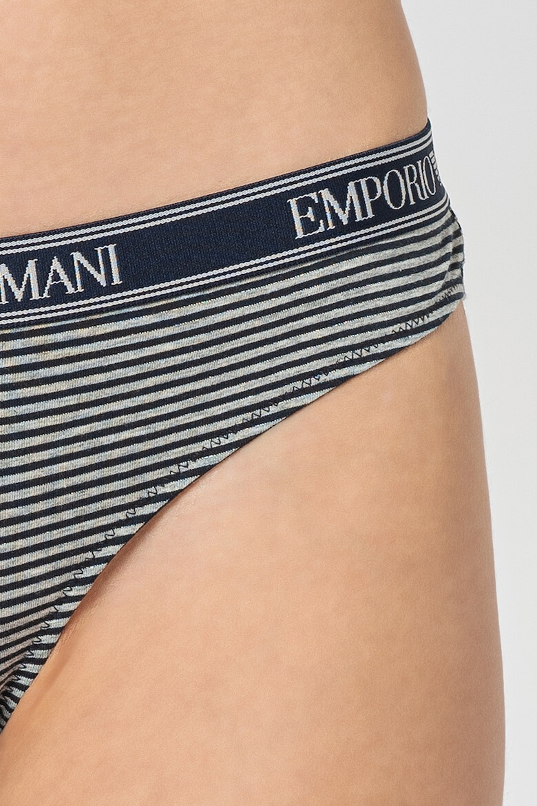 Emporio Armani Underwear Set de chiloti brazilieni cu banda cu imprimeu logo in talie - 2 perechi - Pled.ro