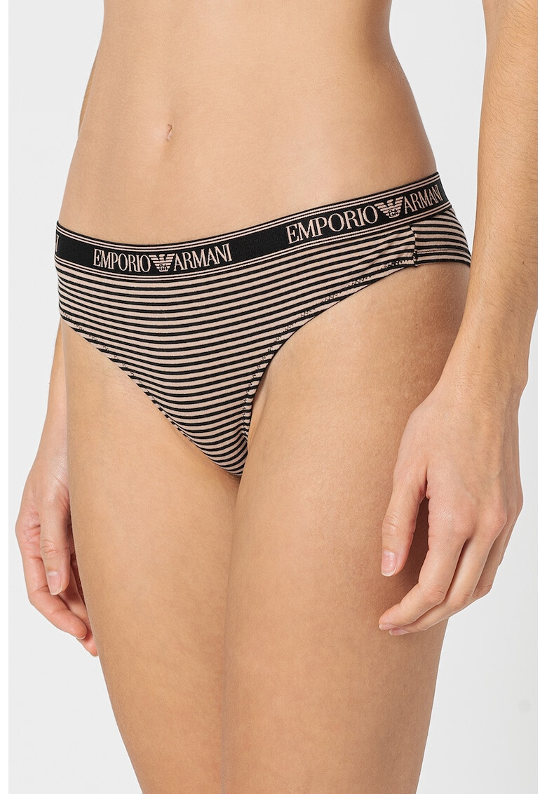 Emporio Armani Underwear Set de chiloti brazilieni cu banda cu imprimeu logo in talie - 2 perechi - Pled.ro