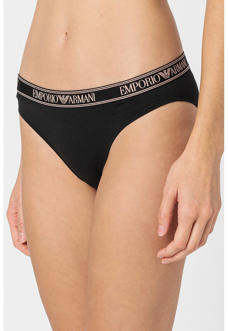 Emporio Armani Underwear Set de chiloti cu banda cu imprimeu logo in talie - 2 perechi - Pled.ro