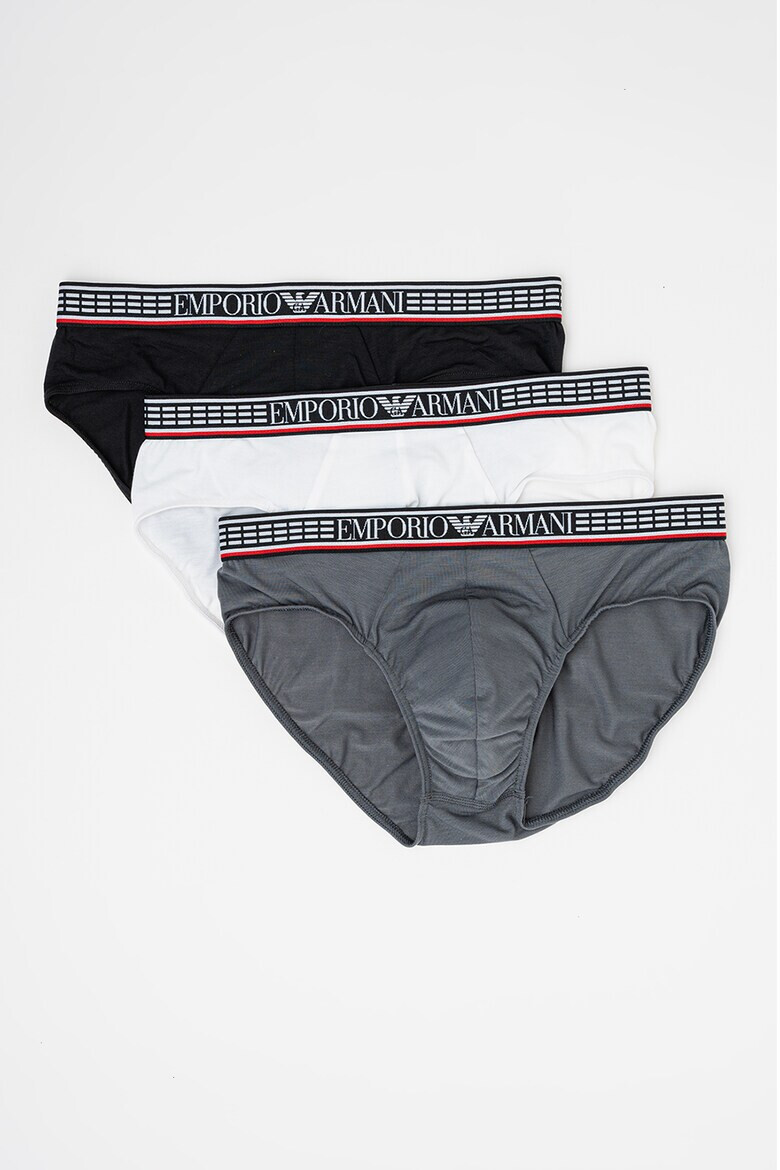 Emporio Armani Underwear Set de chiloti cu banda logo in talie - 3 perechi - Pled.ro