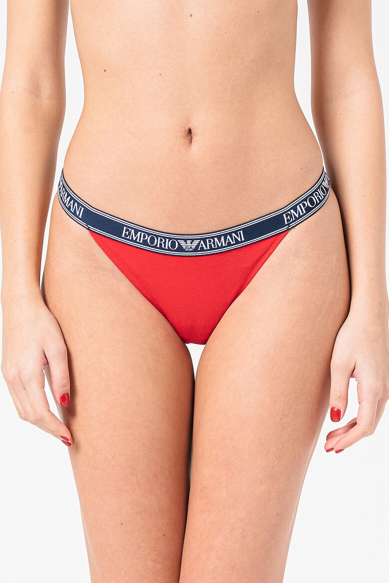 Emporio Armani Underwear Set de chiloti tanga cu banda logo in talie - 2 perechi - Pled.ro